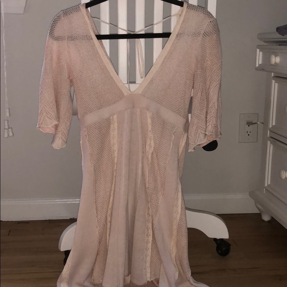 Blush knit mini dress